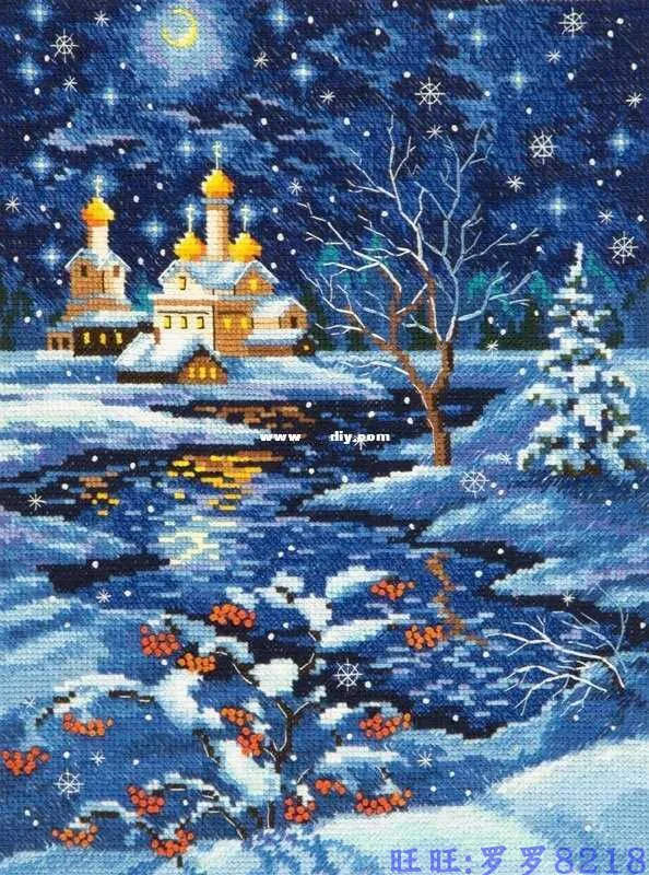 Набор для вышивки крестиком из коллекции Gold бесшумный в стиле ночи Рождества