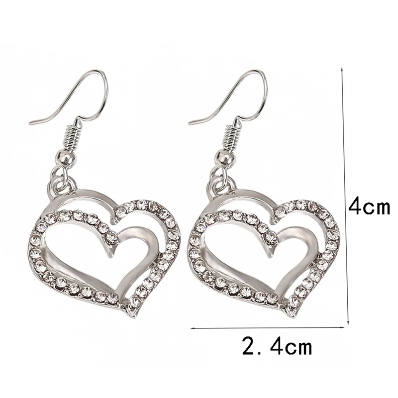 Ювелирные наборы из нержавеющей стали ожерелье в форме сердца набор сережек для