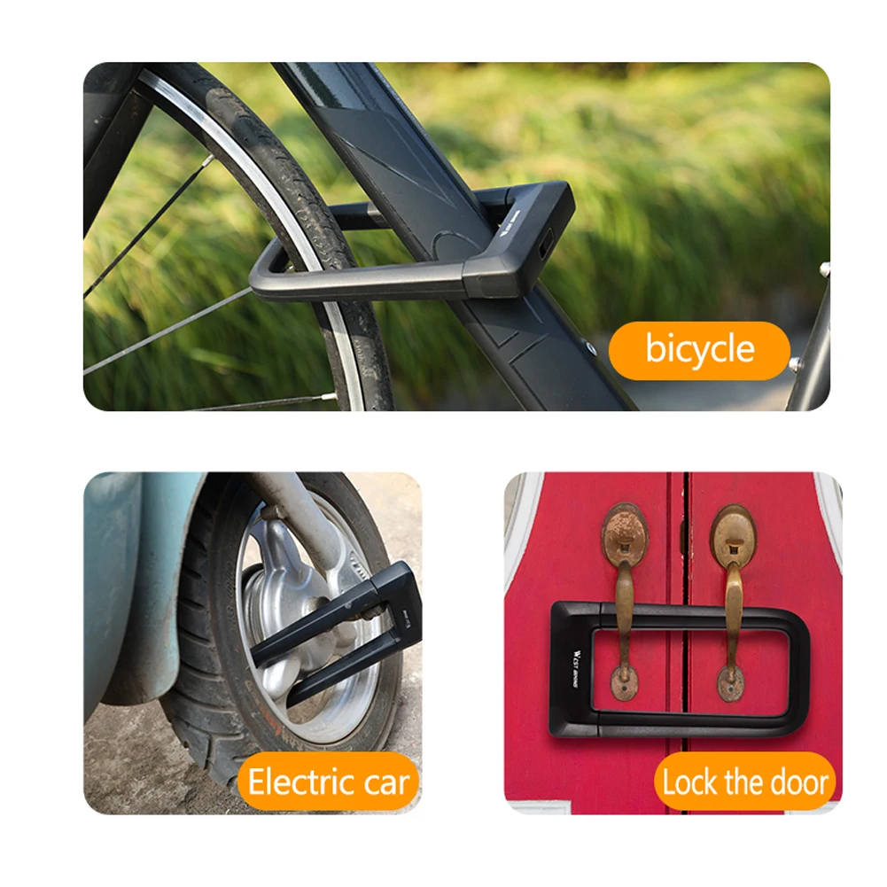 

WEST BIKING Bicycle U Lock Bike Wheel Lock Anti-theft Cycling Lock Bicycle Accessories Bicycle U Lock With 2 Keys