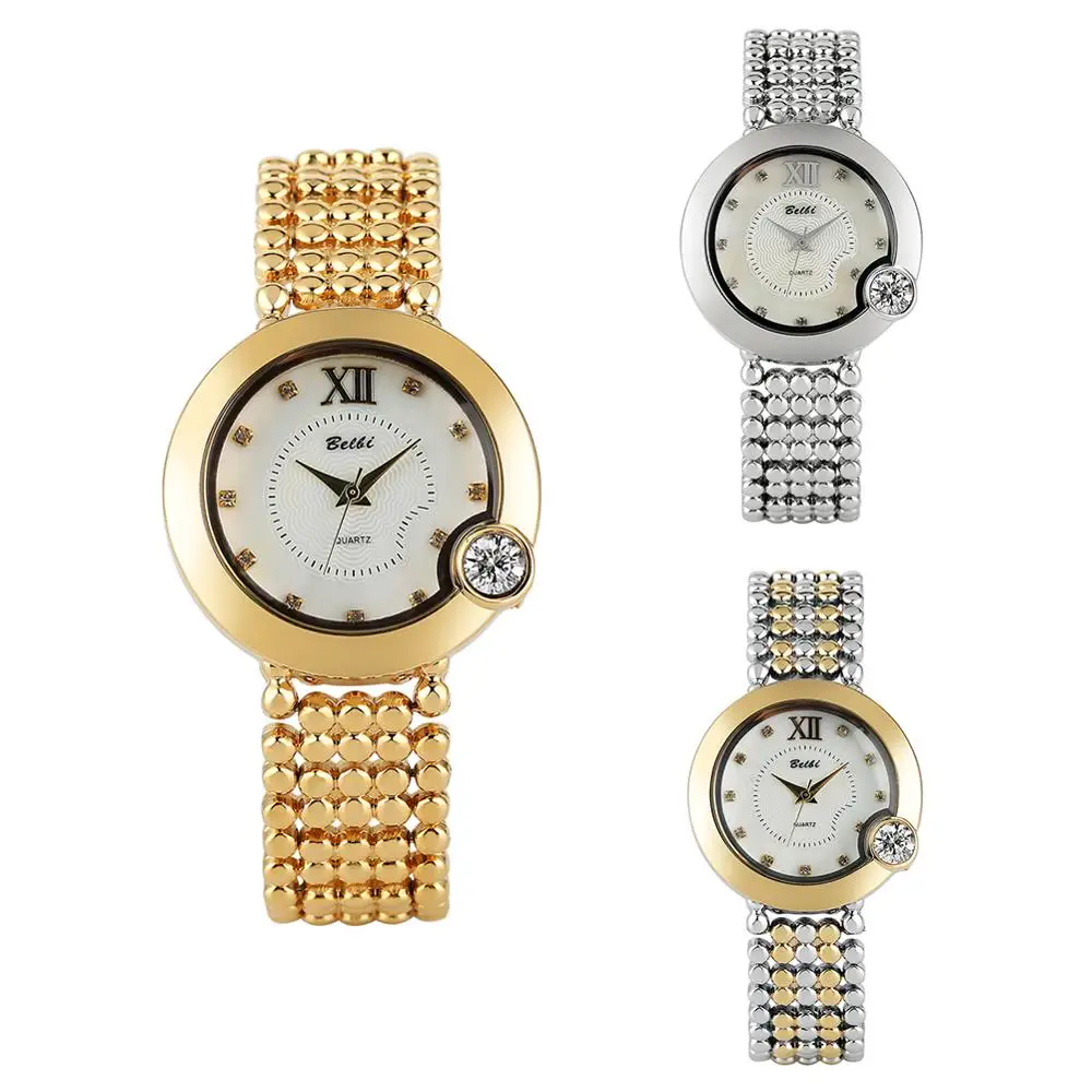 

Женские часы, Роскошные Кварцевые часы с инкрустированными бриллиантами, наручные часы с белым циферблатом для женщин, ремешок из сплава с ...