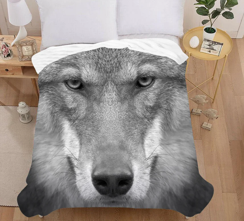 

StarBlue-HGS Black And White Beast Thickened Blanket Throw Blanket Bedding Warmer Blanket 60*80inch Blanket