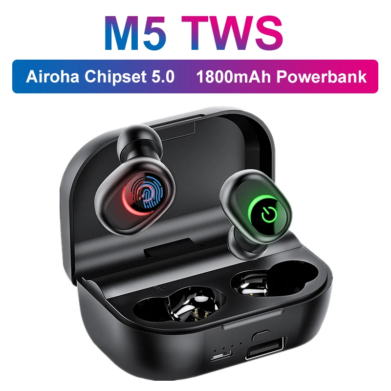 Наушники Airoha чипсет M5 TWS 5 0 беспроводные bluetooth наушники ANC водонепроницаемые 9D super