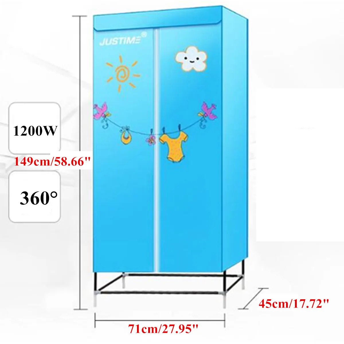 1200W 220V большой двухъярусный емкость Электросушилка для белья Бытовая портативная Детская одежда Обувь нагреватель Бесшумная сушилка