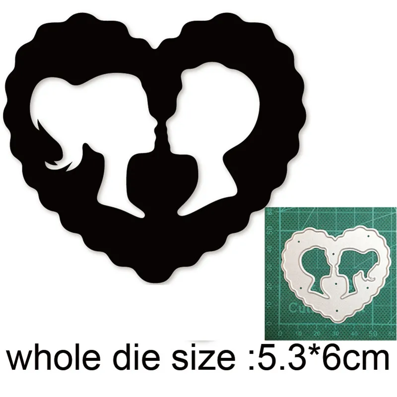 

Metal cutting dies cut die mold heart couple decoration Scrapbooking dies paper craft knife mould blade punch stencils dies 2021