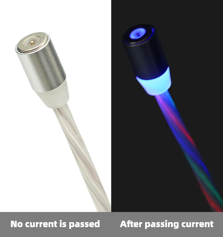 CHAURE 1 м usb кабель для зарядки с магнитным креплением течет светильник для быстрой зарядки на борту самолета type c micro usb 8-pin Магнитный кабель для Xiaomi huawei Зарядное устройство