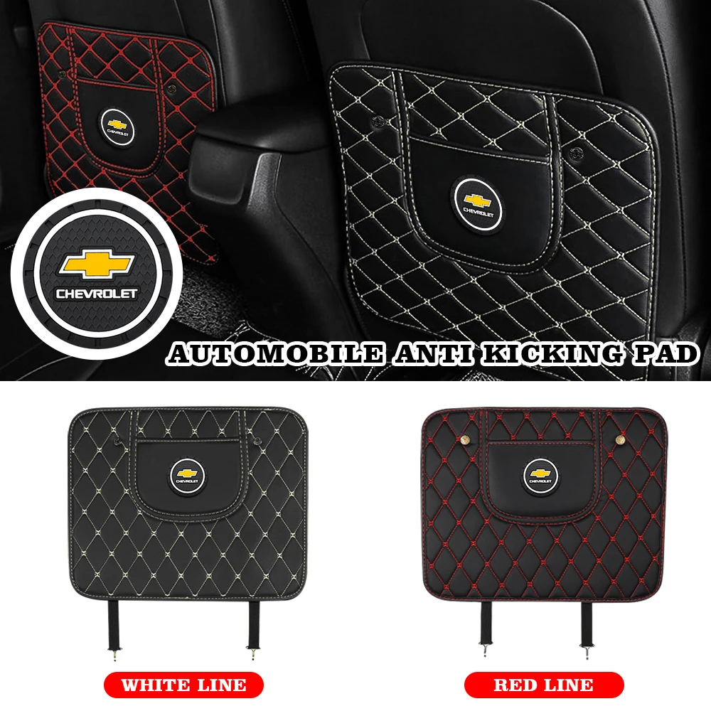 

For Chevrolet Cruze Captiva Lacetti Aveo Niva Trax Onix PU Leather Anti-Child-Kick Pad Car Waterproof Seat Back Protector Cover