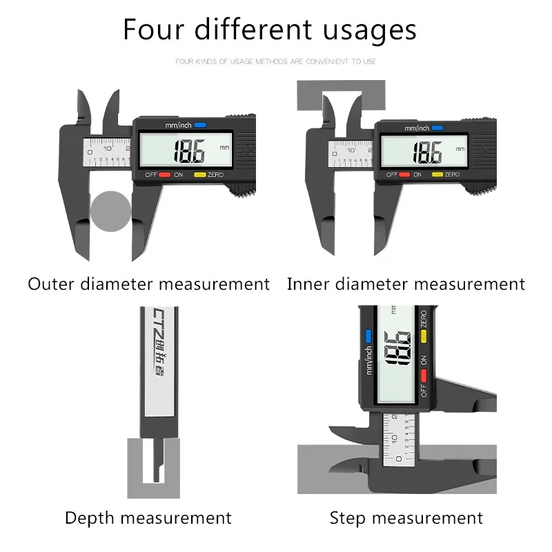 

Plastic Digital Caliper 6 inch 0-150mm LCD Electronic Vernier Caliper Micrometer Digital Ruler Measuring Instruments Tools 0.1mm