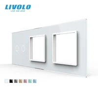 livolo white pearl crystal glass222mm80mm eu standard2gang 2 frame glass panelc7 c2srsr 114 colorsonly panelno logo