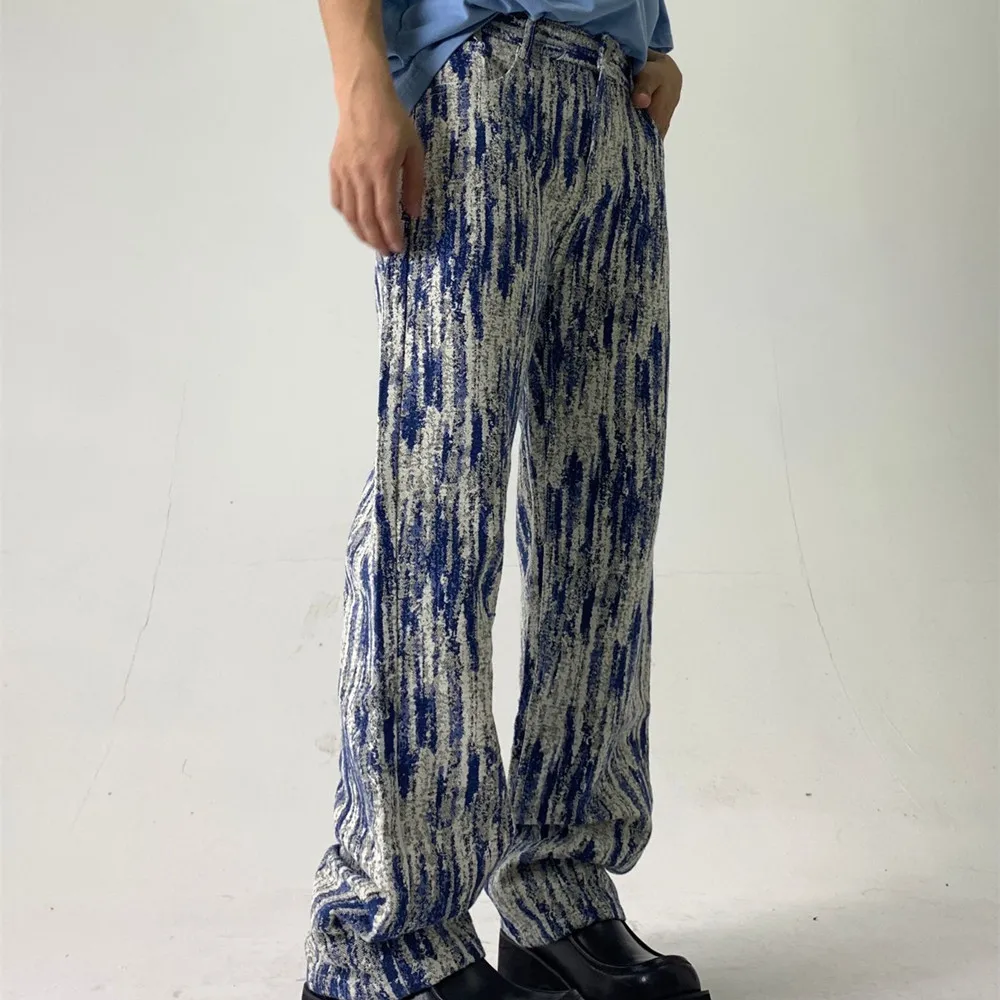 2021 New Arrival Striped Drape Tie Dye Straight Men Baggy Jeans Pants Casual Women Vintage Denim Trousers Pantalones Casuales