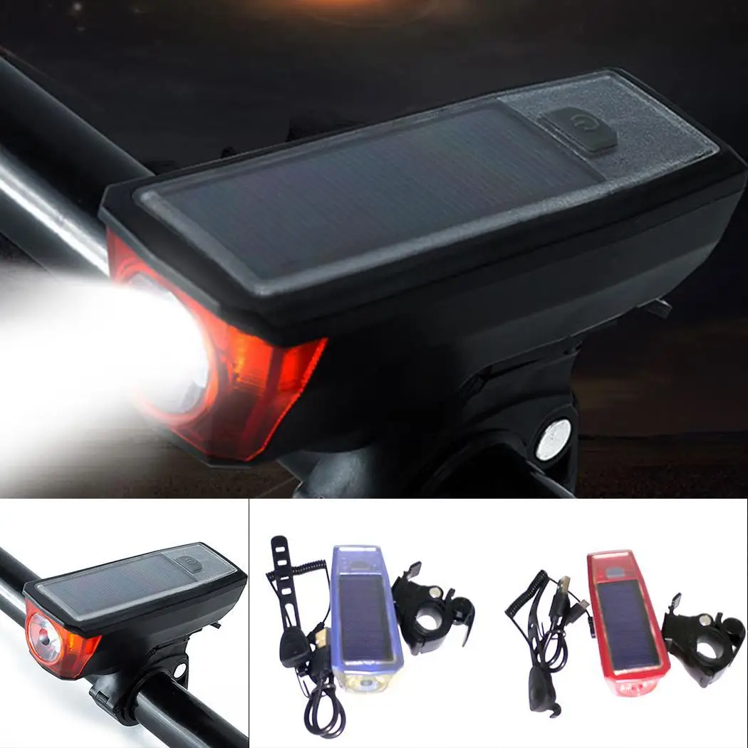 Солнечный фонарик для езды на велосипеде ночное освещение USB 2000 мАч