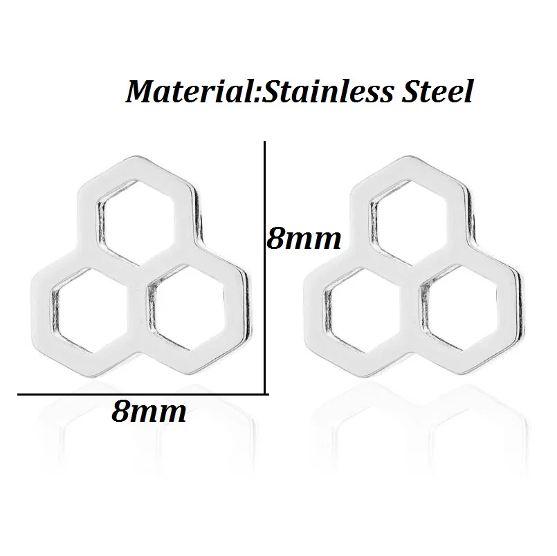 Hfarich нежные насекомое пчела сотообразные серьги-гвоздики геометрические