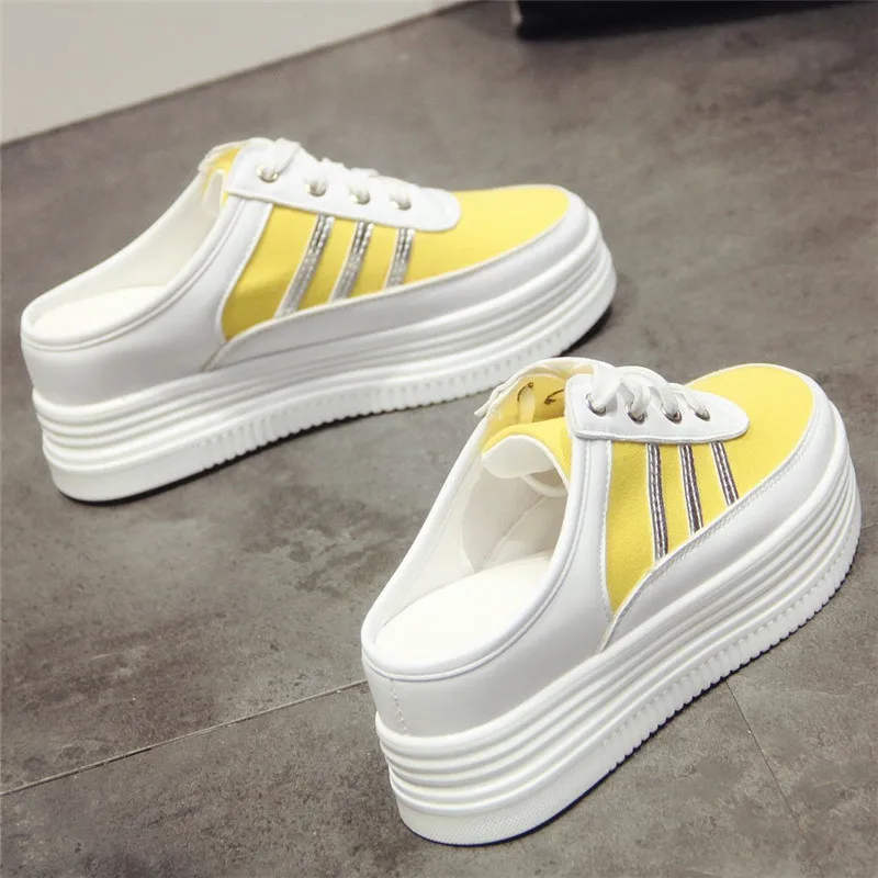 XJRHXJR 7 см летняя повседневная обувь на плоской подошве женская для отдыха в