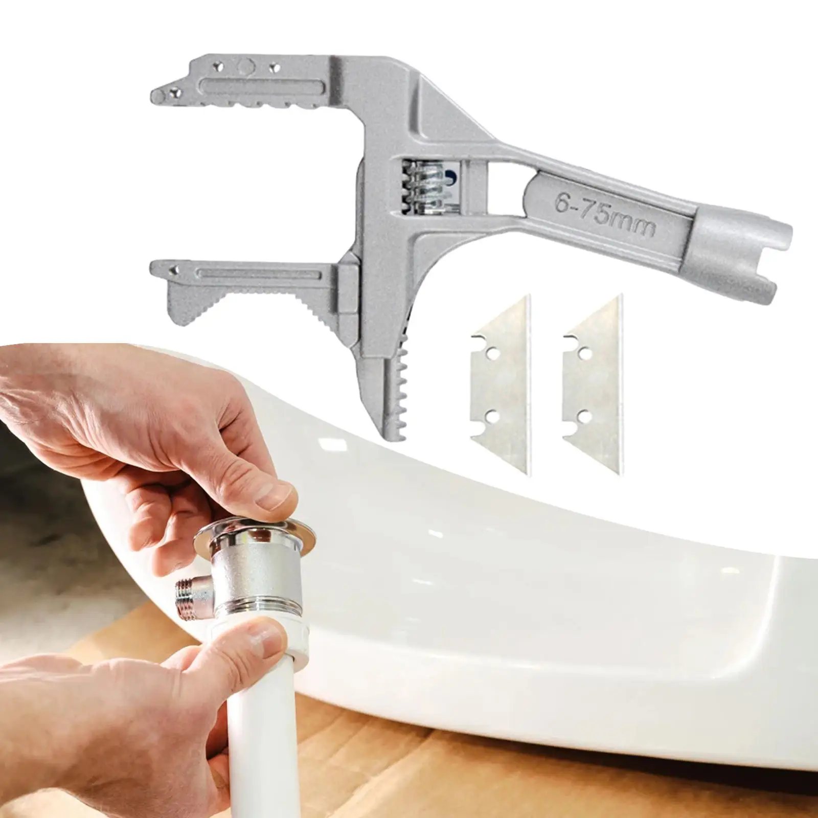 

Multipurpose Faucet Wrench Tool, Bathroom Wrench Repair Tools Plumbers Wrench Short Shank Spanner Pipe Spanner for Sink