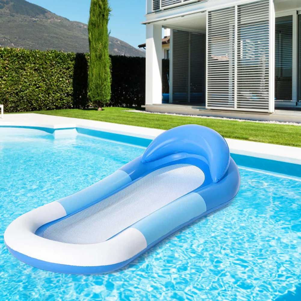 

Inflatable Floating Row Lounges Folding Swimming Bed Water Hammock Swim Pool Beach Air Mattress Lounger Inflatable Bed Pool Mat
