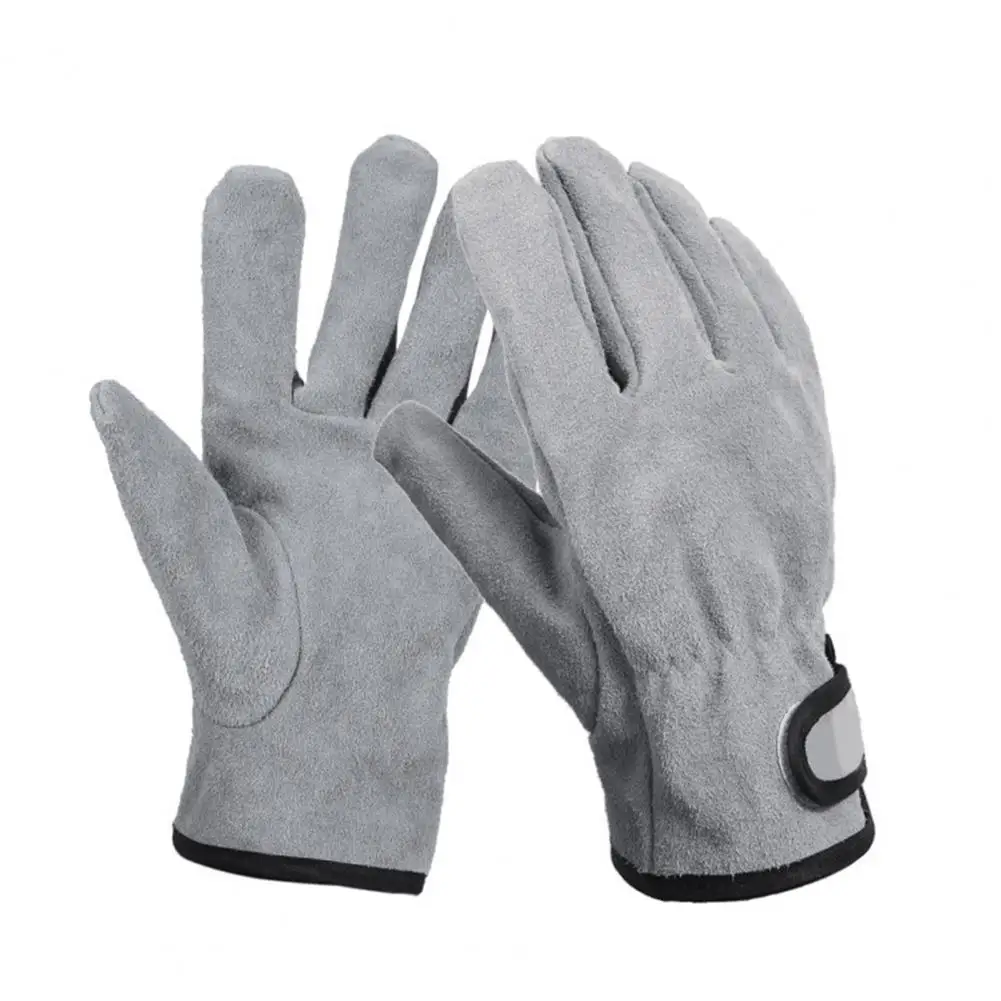 

Утолщенные износостойкие защитные перчатки из воловьей кожи и полиэстера Ультратонкие мужские рабочие перчатки для барбекю и кемпинга