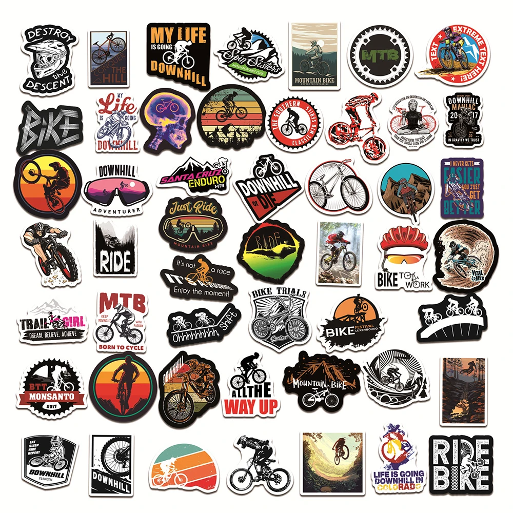 1050100pcs mtb mountain bike stickers bicycle laptop guitar fridge luggage waterproof graffiti sticker decal kid classic toys free global shipping