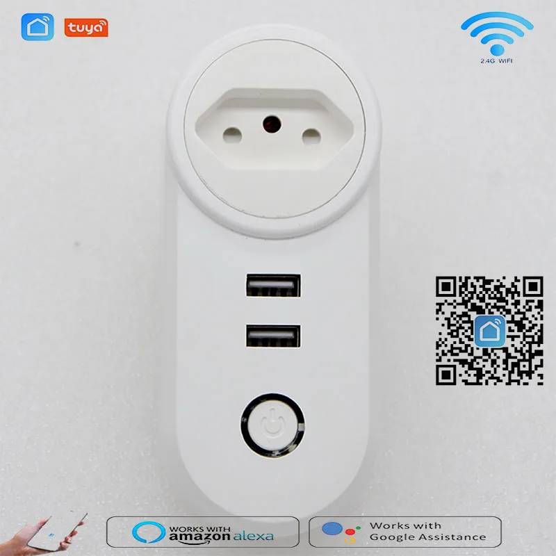 16A BR умная розетка WiFi с USB независимым управлением умный дом Wifi беспроводной