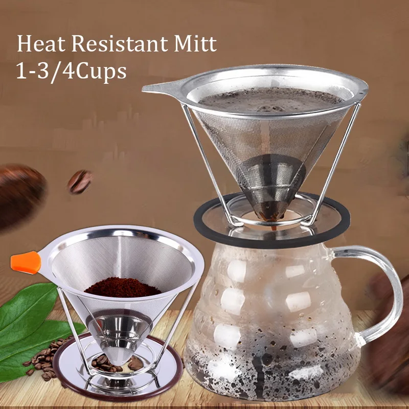 Кофейный фильтр из нержавеющей стали многоразовый держатель для капель