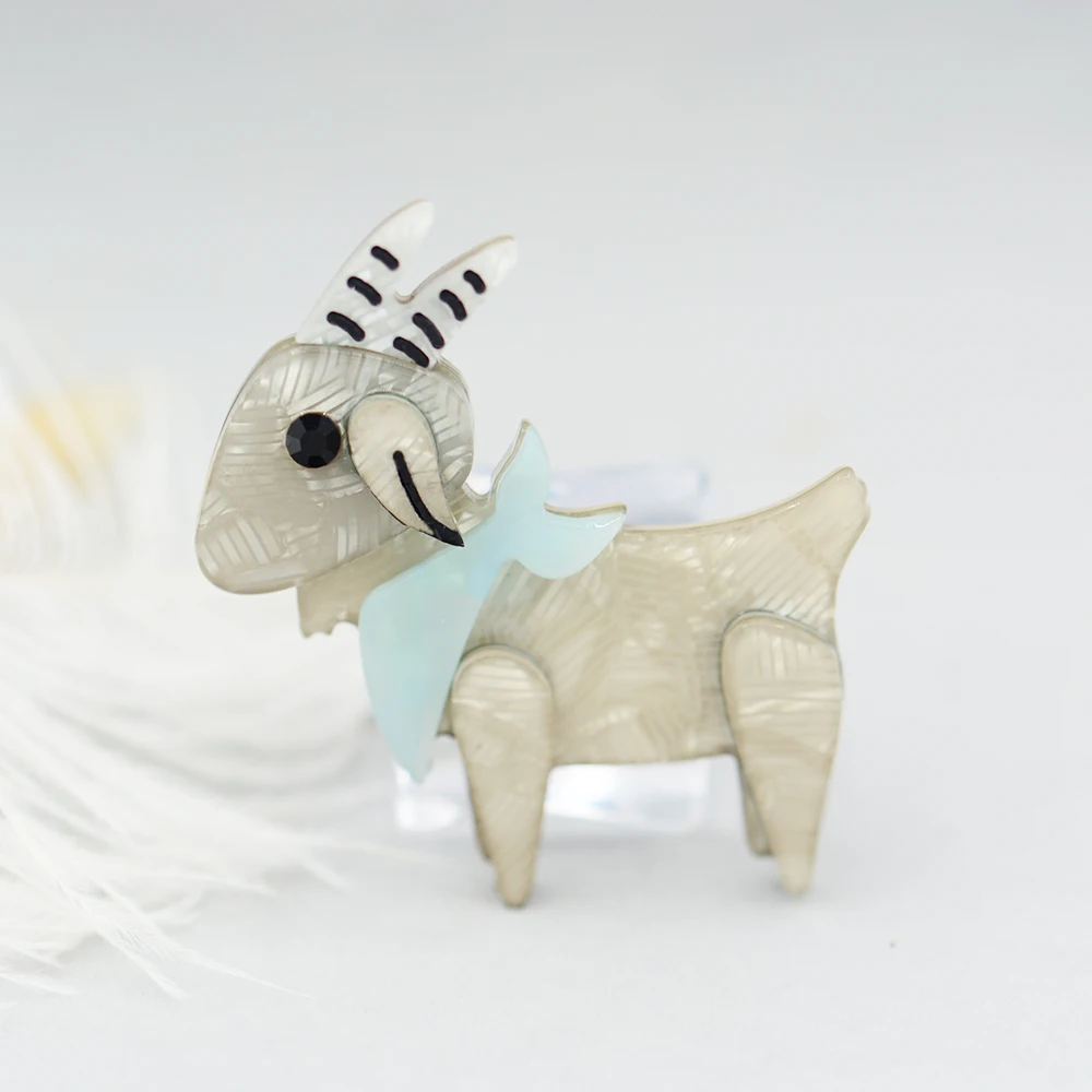 Милая брошь в форме козы OI Акриловые броши животных для женщин мужчин детей