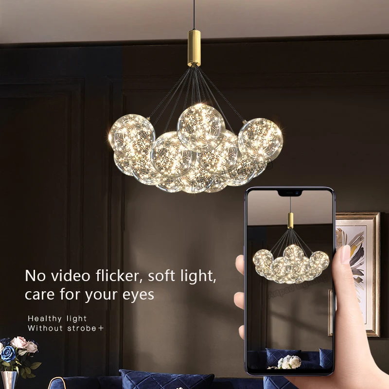 Романтический подвесной потолочный светильник из Гипсофилы стеклянная люстра