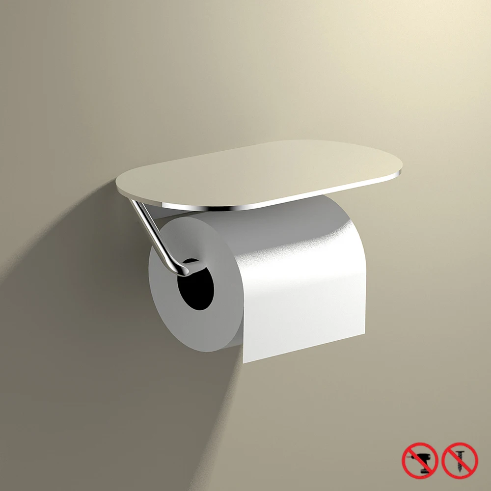 

Euro Fashion Paper Rolls Holder Shining Aluminum Toilet Paper Rack 3M Tape Wall Mounted Tissue Hanger For Bathroom Kitchen