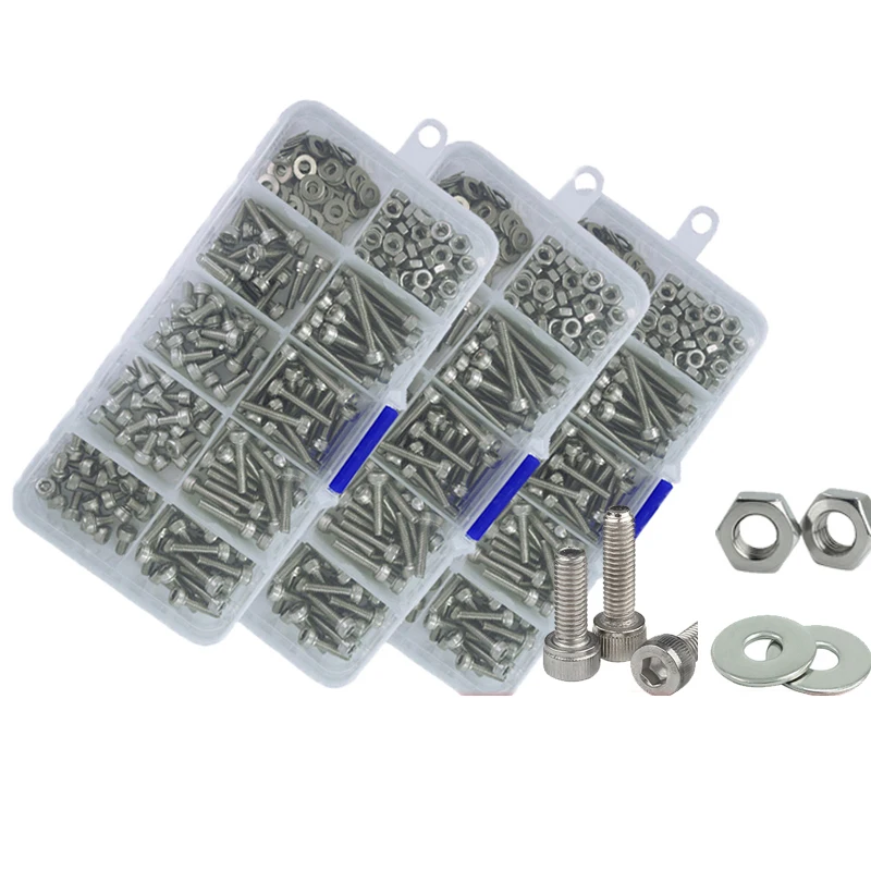 Набор винтов с шестигранной головкой из нержавеющей стали комплект и гаек