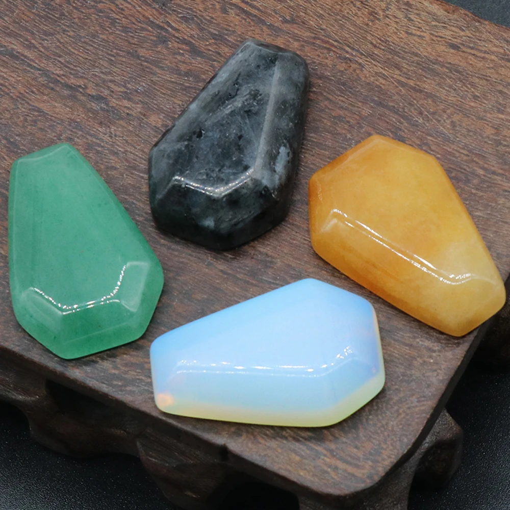 

Mini Coffin Board Small Ornaments Natural Stone Opal Topaz Green Aventurine Jewelry for Decorating Bar Balcony Kitchen Cafe
