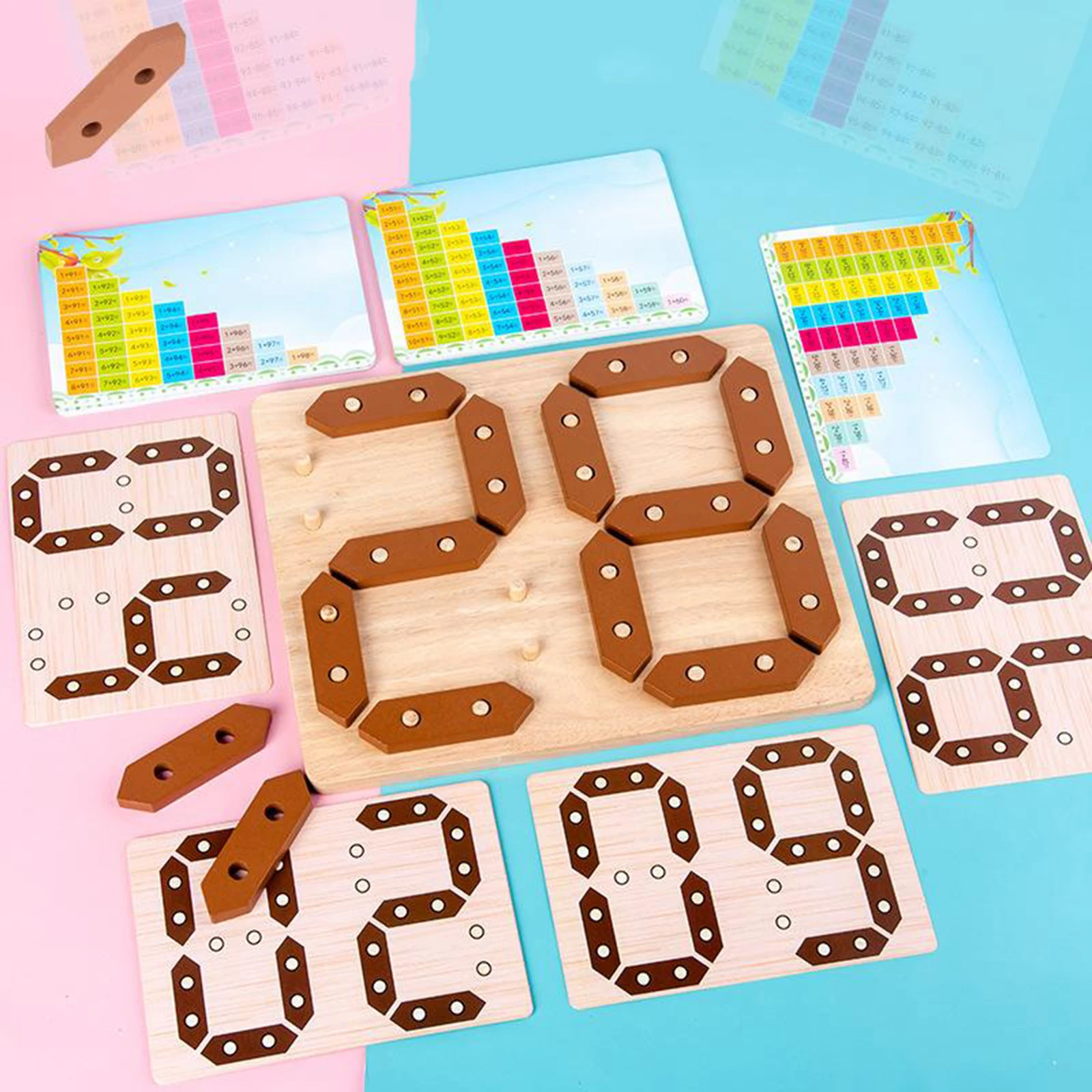 Wooden Number Puzzle Toys Game Preschool Stacking Blocks for Toddler | Игрушки и хобби