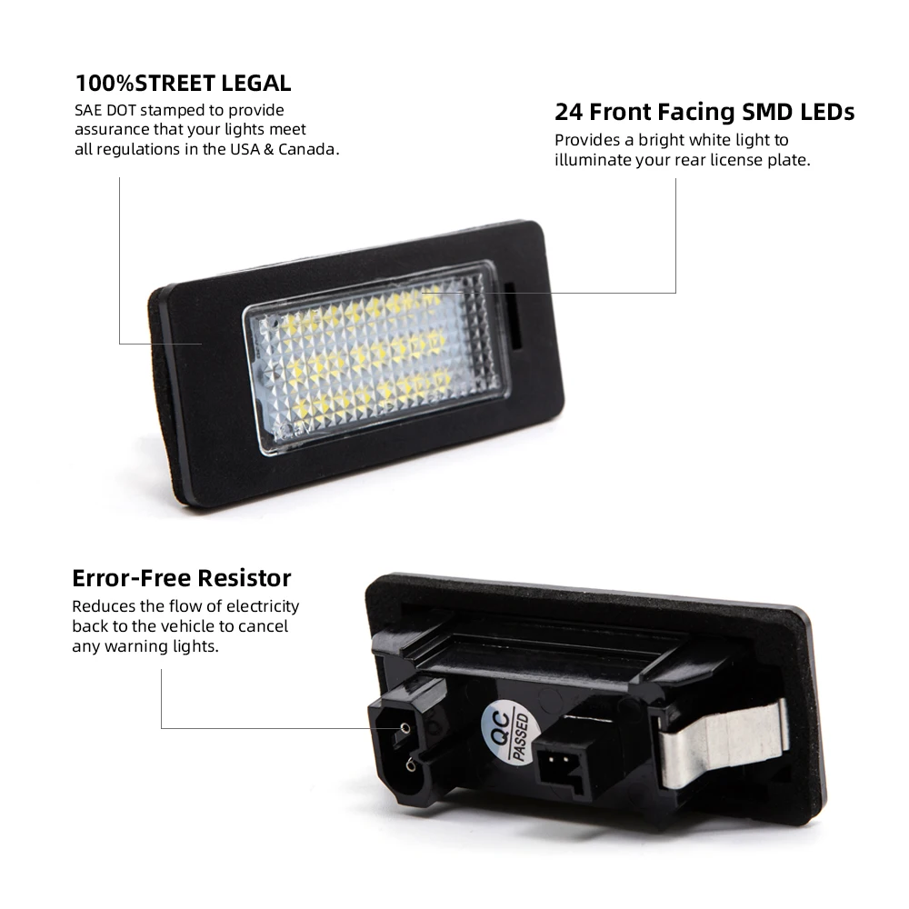 

Светильник льный светодиодный фонарь для номерного знака 6000K, Ксеноновые детали 12 В, для BMW 5 серии E60, E39, E61, E70, E71, E72, E82, E84, E88, E90, E91, E92, E93