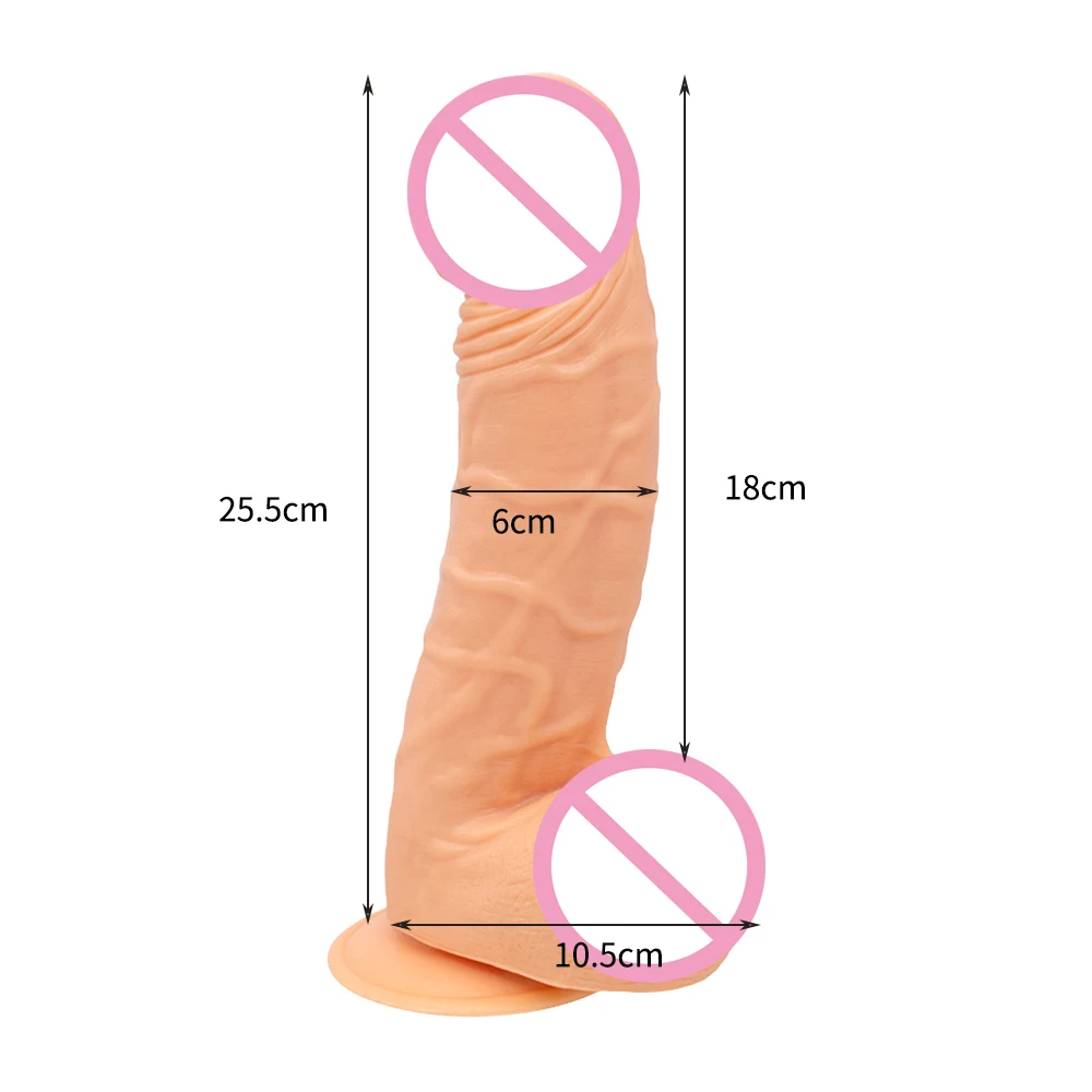 Большой реалистичный пенис на присоске Мягкий силикон фаллоимитатор для женской