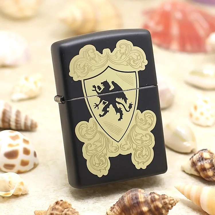 Подлинная масляная Зажигалка Zippo медная ветрозащитная черная краска сигаретные
