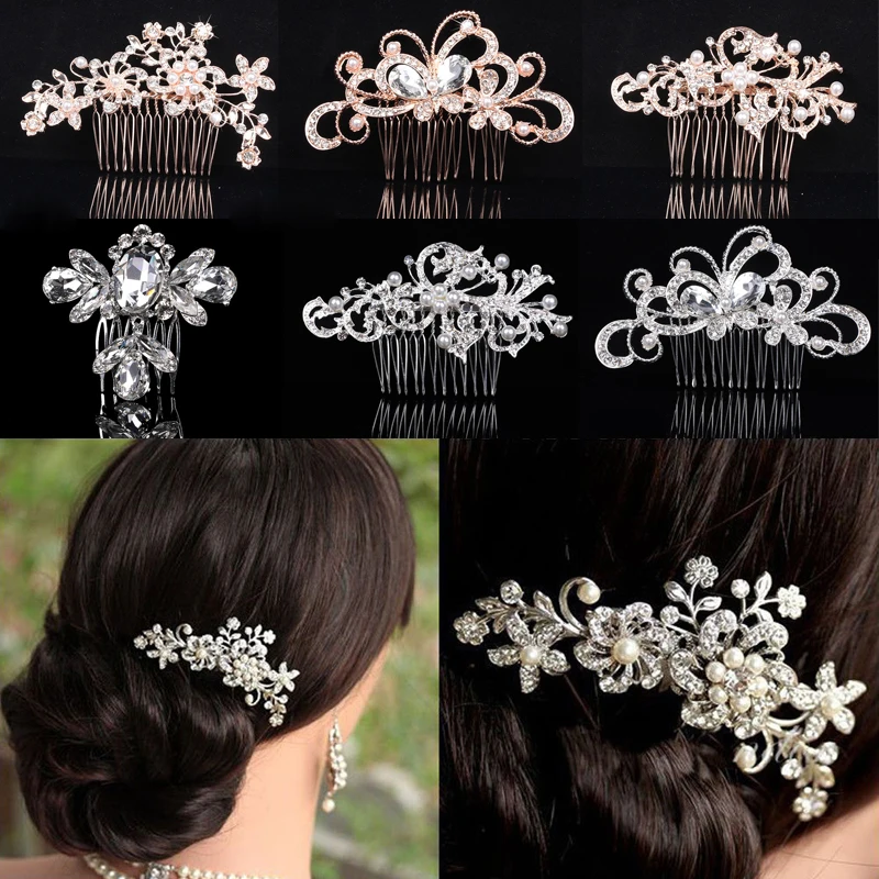 

Bride Hair Comb 2021 Beauty Hairpin With Rhinestone Pearl Hair Clip Charm Headwear Ladies Headdress Wedding Jewelry Accessories