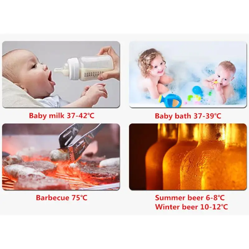

Food Digital Thermometer LCD Display with Probe Smart Sensor Kitchen Temperature Tester Tool for Milk Barbecue Beer