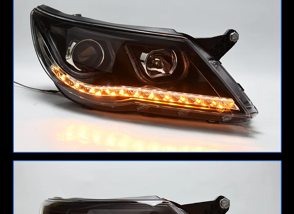 Head Lamp For Car VW Tiguan 2009-2012 Headlights Fog Lights Daytime Running Lights DRL H7 LED Bi Xenon Bulb Car Accessories