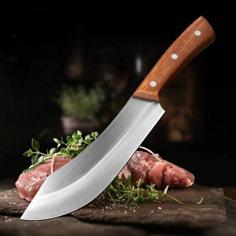 

Stainless Steel Butcher Knife Vegetables Meat Chopping Knife Razor Sharp Cleaver Kitchen Knife Comfortable Handle Chef Knife