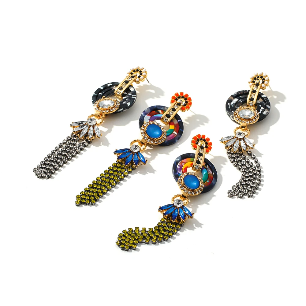 YMYW модные брендовые длинные висячие серьги с геометрическими кисточками