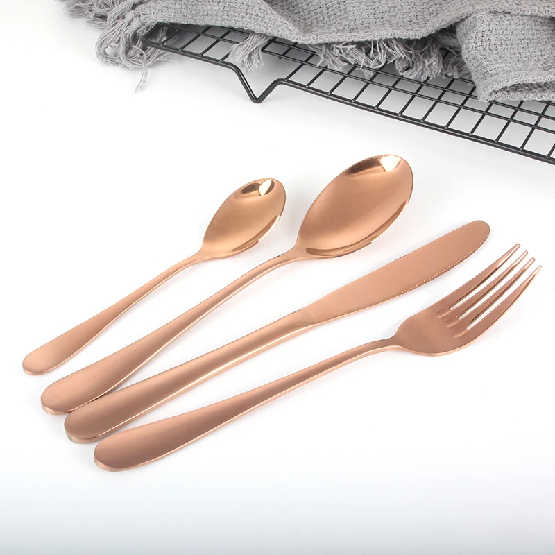 4 шт./компл. Porta золото Красочные посуда Нержавеющая сталь столовые приборы