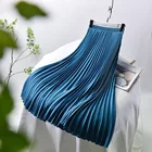 Женская плиссированная юбка-макси, длинная сетчатая юбка-трапеция с высокой талией и подкладкой, длинная эластичная юбка длиной 90 см