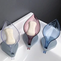 leaf shaped soap dish box soap holder drain rack toilet soap box perforated free standing suction cup travel bathroom accessorie