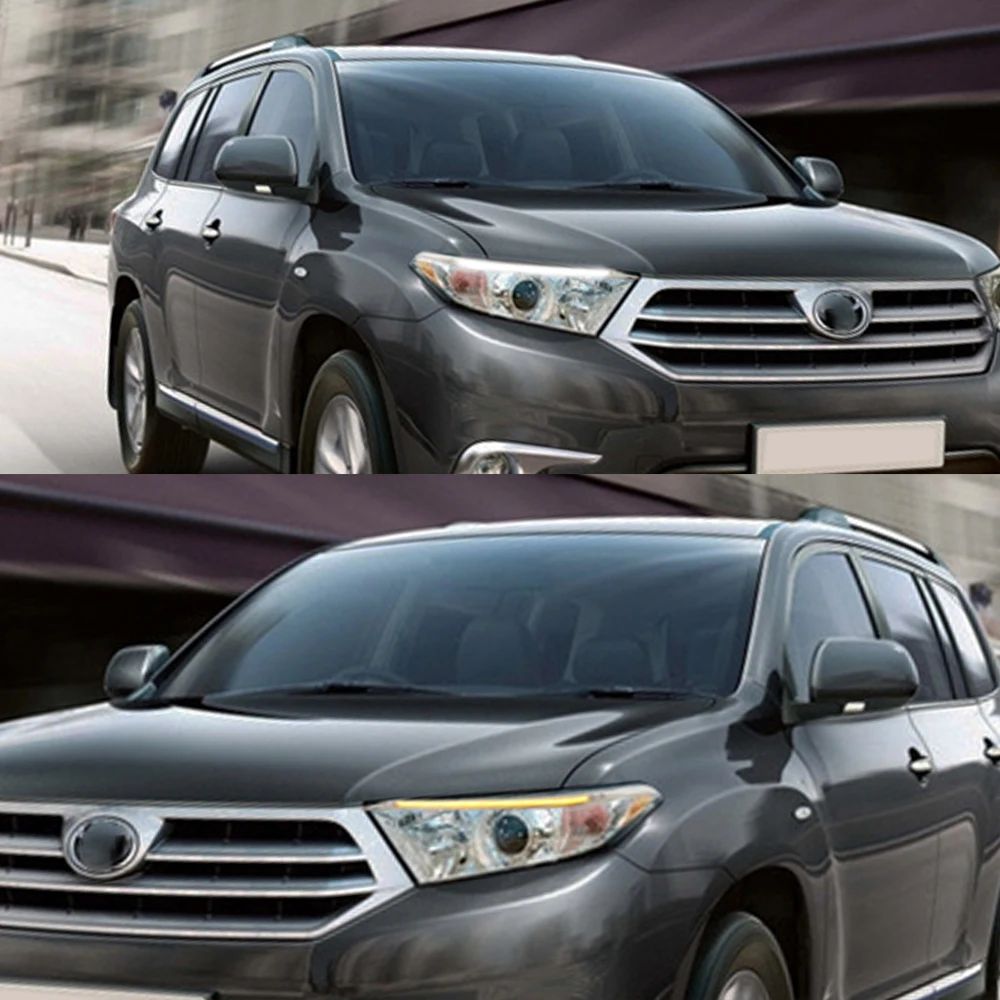 2 шт. для Toyota Highlander 2012 2013 2014 Светодиодный дневной светильник желтый указатель