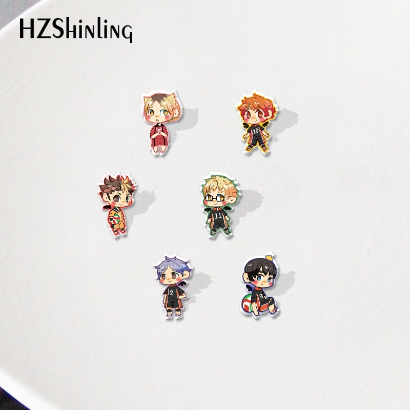 

2021 New Acrylic Lapel Pin Haikyuu Volleyball Boys Badge Resin Epoxy Jewelry