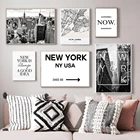 Картины на холсте в американском стиле с картой Нью-Йорка, здание, фотография, настенные картины, плакаты и принты для гостиной, домашний декор