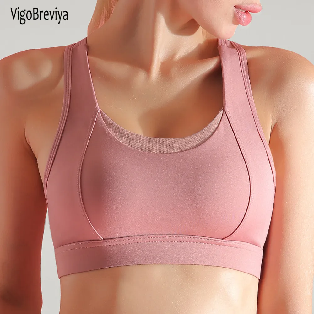 

VigoBreviya Women Push Up Seamless Sports Bra High Impact Female Mesh Workout Sport Top Crop Fitness Wear For Yoga Gym Brassiere