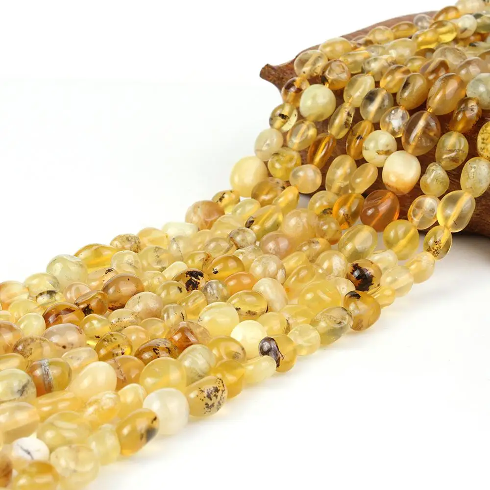 

Natural Yellow Opal Gravel Gemstone Loose Stone 5-7 mm For Necklace Bracelet DIY Jewelry Making 15inch Strand