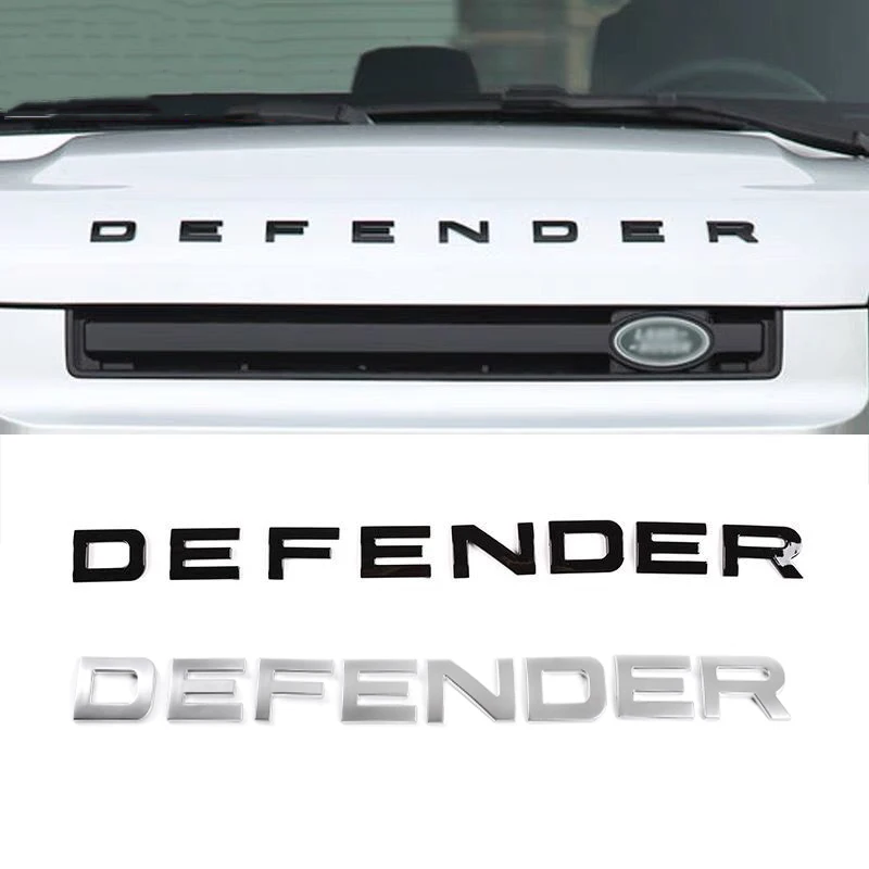

Авто 3D ABS хромированные наклейки Стикеры для Land Rover Defender логотип Автомобильная головка капюшон письма заводская табличка, эмблема значки ст...