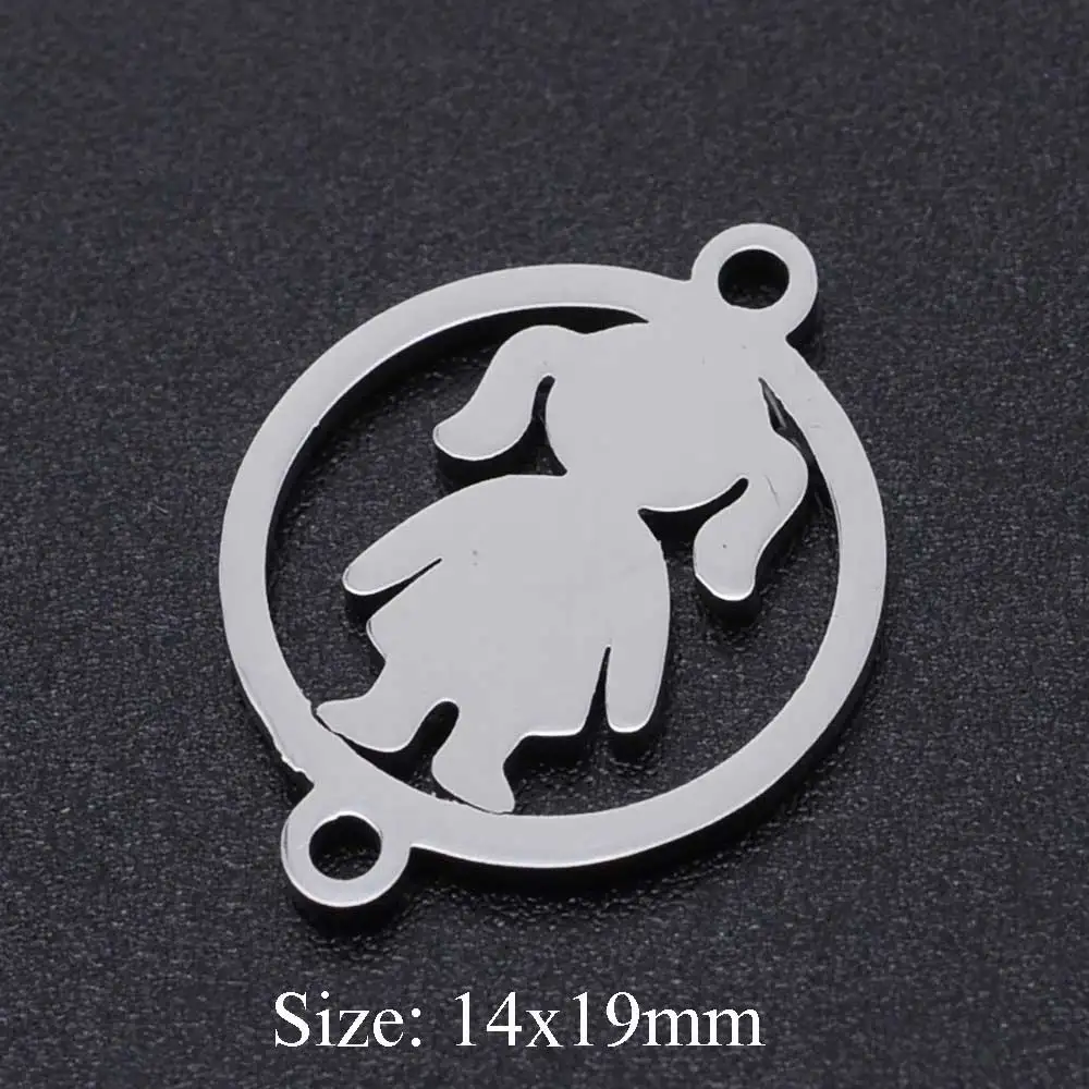 5 шт./лот 100% нержавеющая сталь маленькая девочка соединитель амулеты оптовая