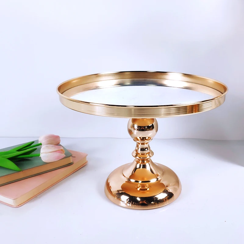 1 шт. набор из серебристого и золотого Зеркало Подставка для свадебного торта