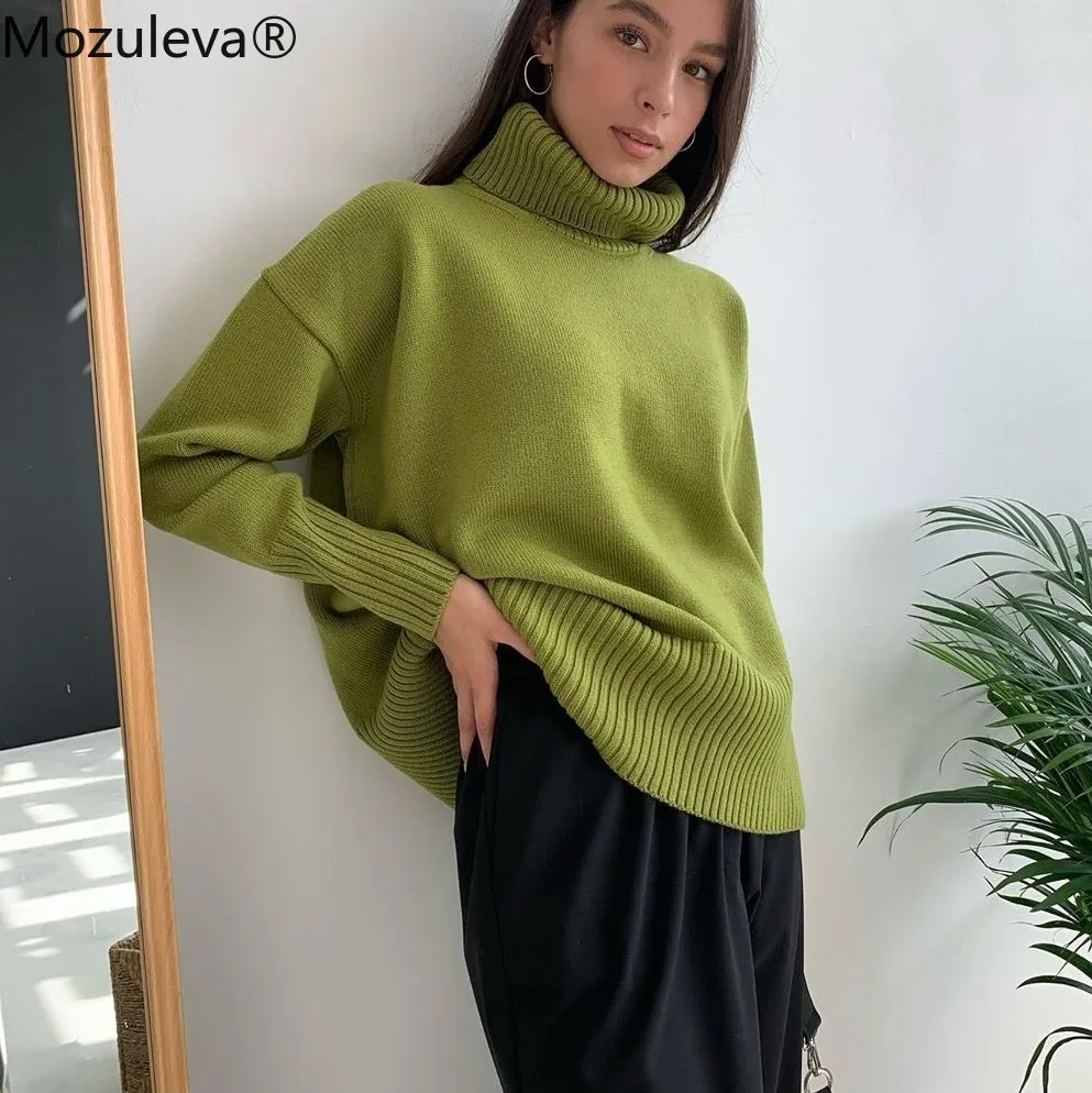 2021 Autumn/Winter Women's Solid Color Turn Classic Knitted Casual Sweater Korean Fashion Women Turtleneck Sweaters | Женская одежда