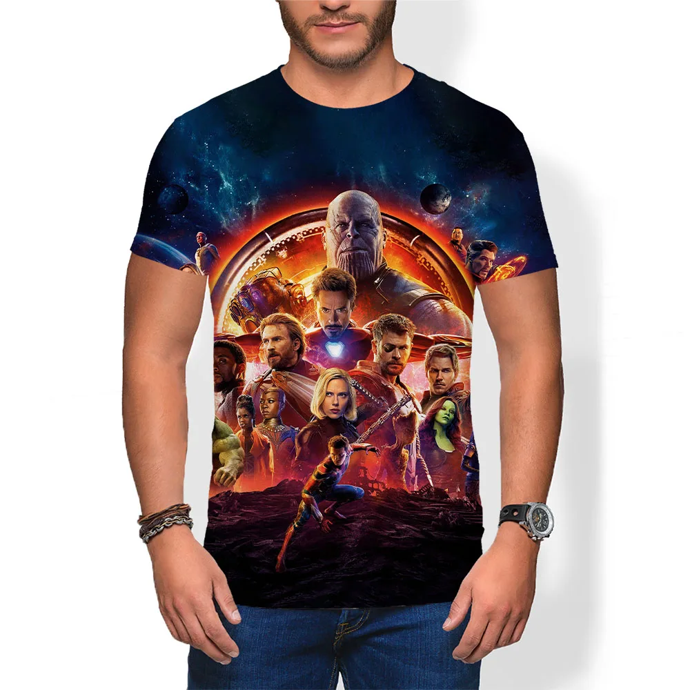 

Мужская футболка с 3D принтом фильма «мстители», детская одежда для мальчиков и девочек, летняя уличная одежда с коротким рукавом, модные муж...