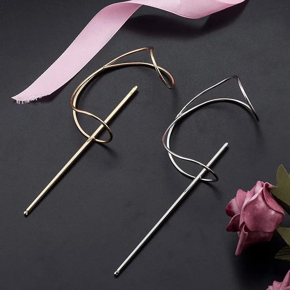 

New Design European And American Alloy Round Top Hairpin Minimalist Bun Holder Cage Hair Stick Girl Hair Jewelry Accessories